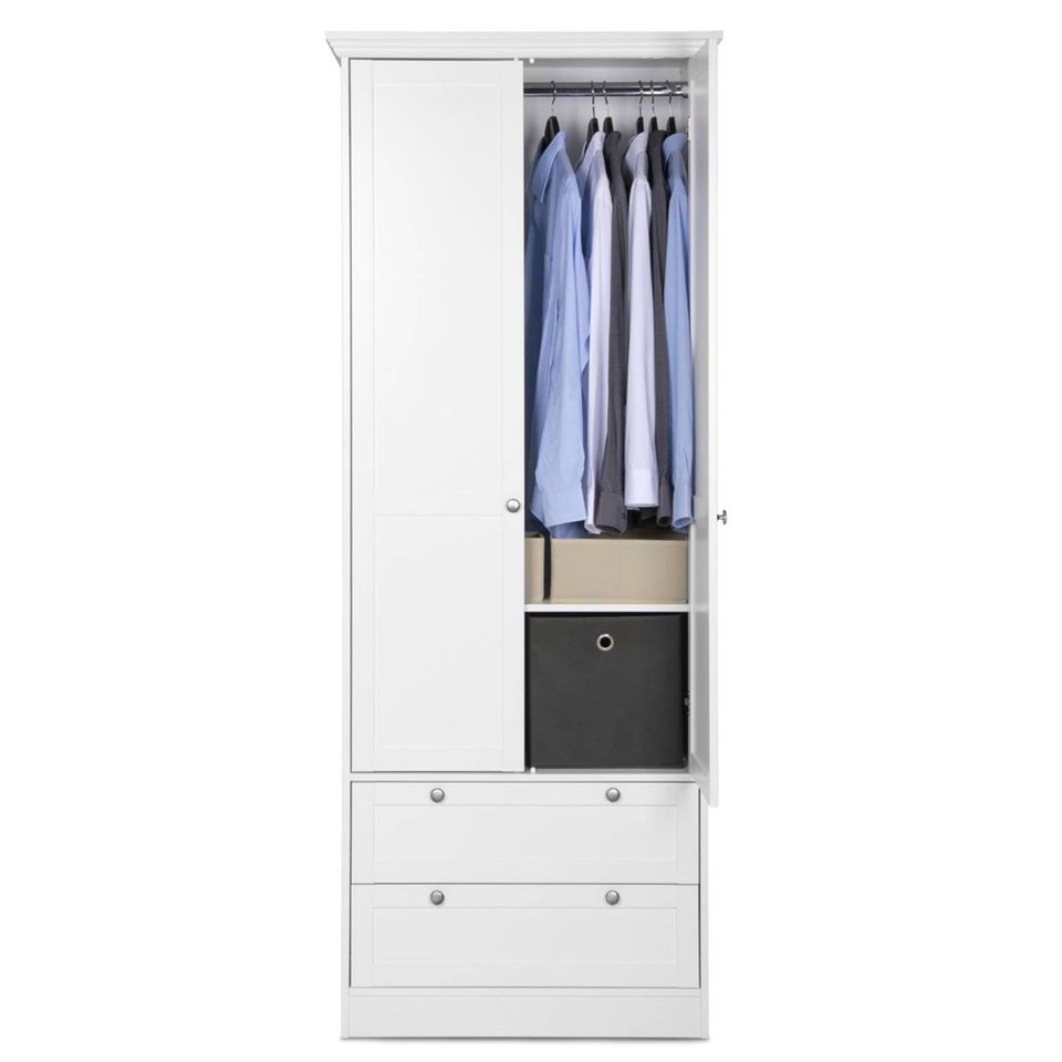 Kleiderschrank Schrank Garderobe Kommode Holz Weiss NEU 351-Ro in Rostock