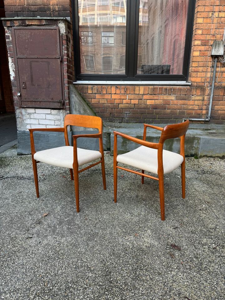 ◤ Armlehnenstuhl Stühle Teak Niels Möller Modell nr 56 Teakholz Dänemark Vintage esszimmerstühle Stuhl chair Schreibtischstuhl Retro Polsterei gepolstert aufgearbeitetet in Berlin