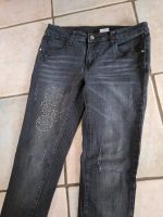 Damen Jeanshose Gr 38 schwarz mit Strass Hessen - Burgwald Vorschau