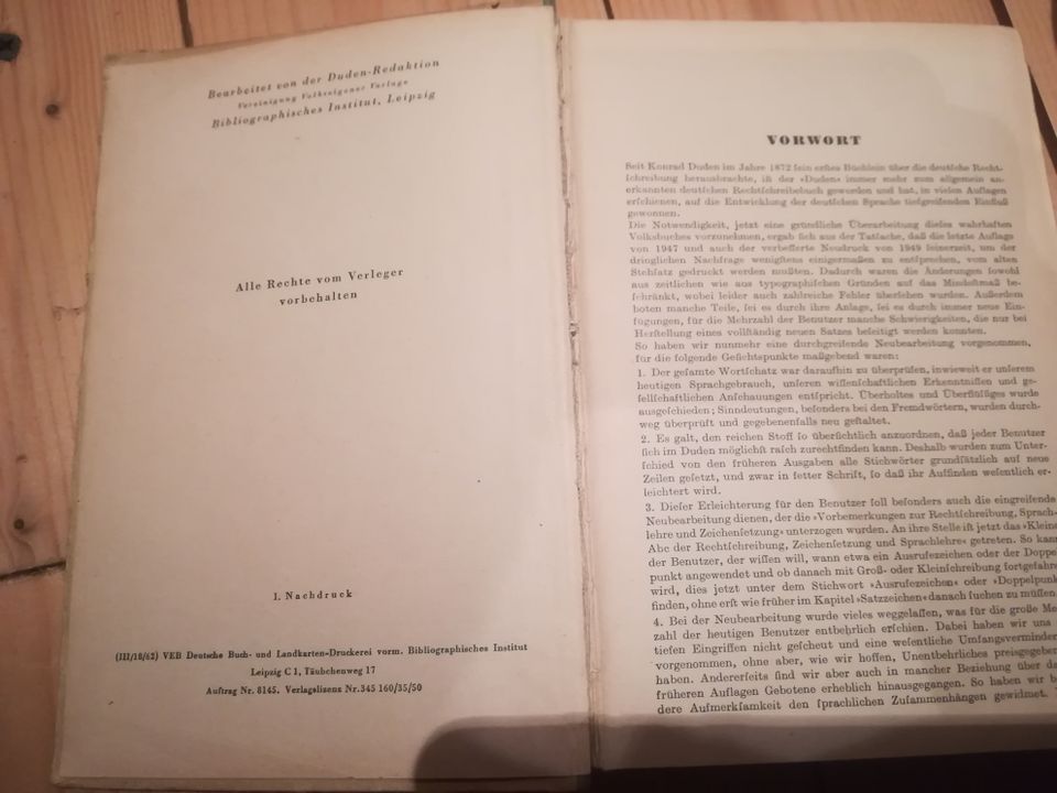 Duden Buch Rechtschreibung 1951 Halbleinen Antiquarisch in Plauen