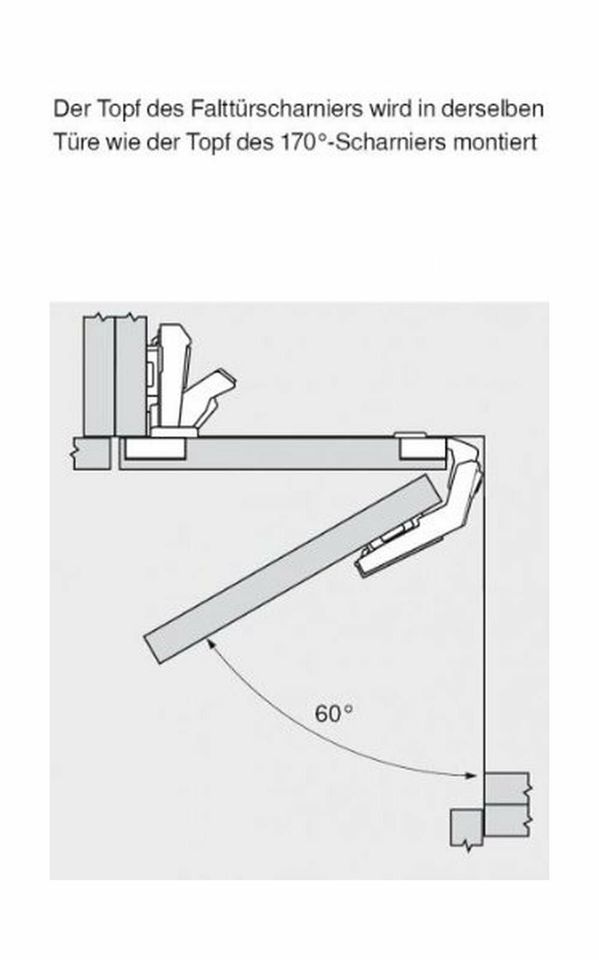 IKEA Eckschrank Scharniere für Faktum / Metod Falttür 60° NEU 2 X in Düsseldorf