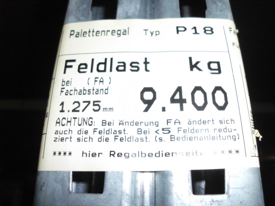 16,80 Meter Bito P 18 Palettenregal 3700kg Fachlast Regal in Magdeburg