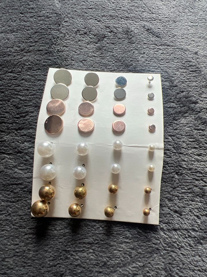 16 paar Ohrringe Kugeln Perlen Gold Silber Roségold NEU in Eisenach