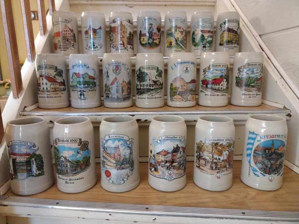 Bierkrüge Dachauer Altstadtfest Sammlung 1984 - 1995 in Ponitz