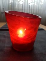 Windlicht Vase aus Glas rot/weiß marmoriert Bochum - Bochum-Mitte Vorschau