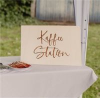 Schild Kaffeestation - Hochzeit - Pyrographie Rheinland-Pfalz - Wörth am Rhein Vorschau