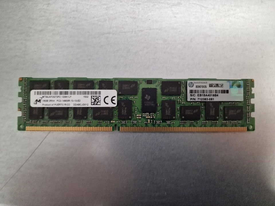 HP/Micron 16GB 2Rx4 PC3 14900R DDR3nRegisted Server-RAM in Langenhagen