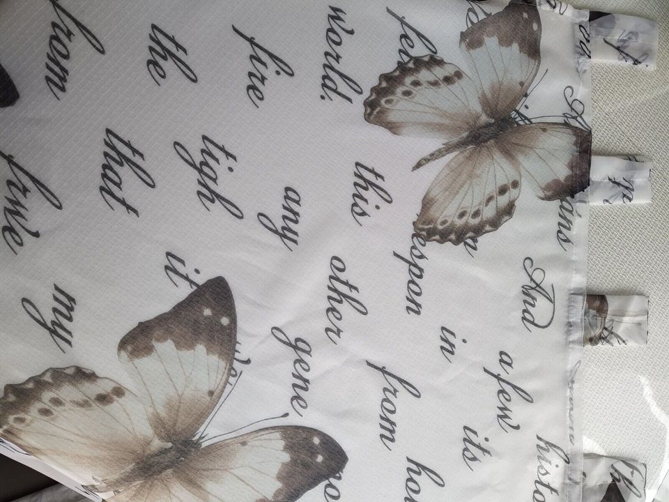 2 stück 245 x140 GARDINE Schmetterling Schrift Vorhang Transparen in Crailsheim