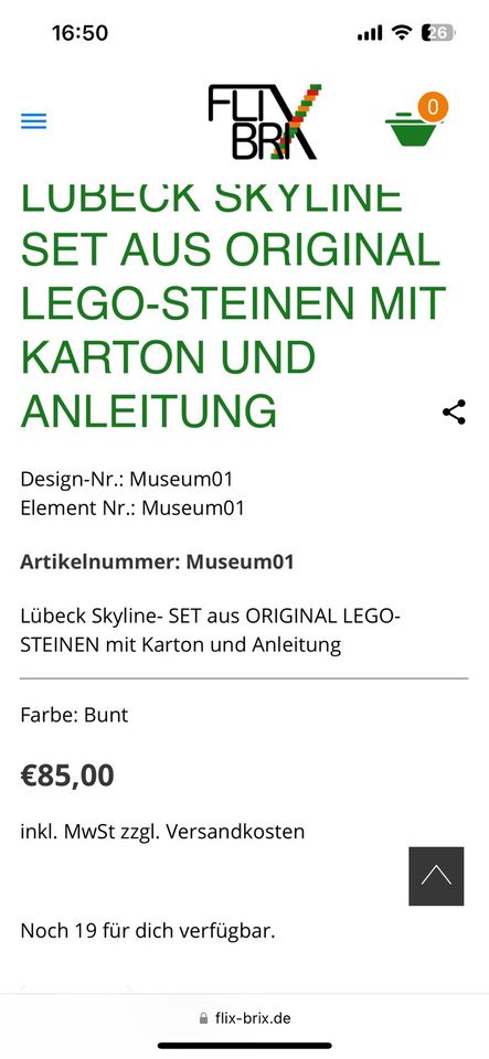 Lübecker Skyline aus LEGO Steinen EXKLUSIV NEU in Bochum