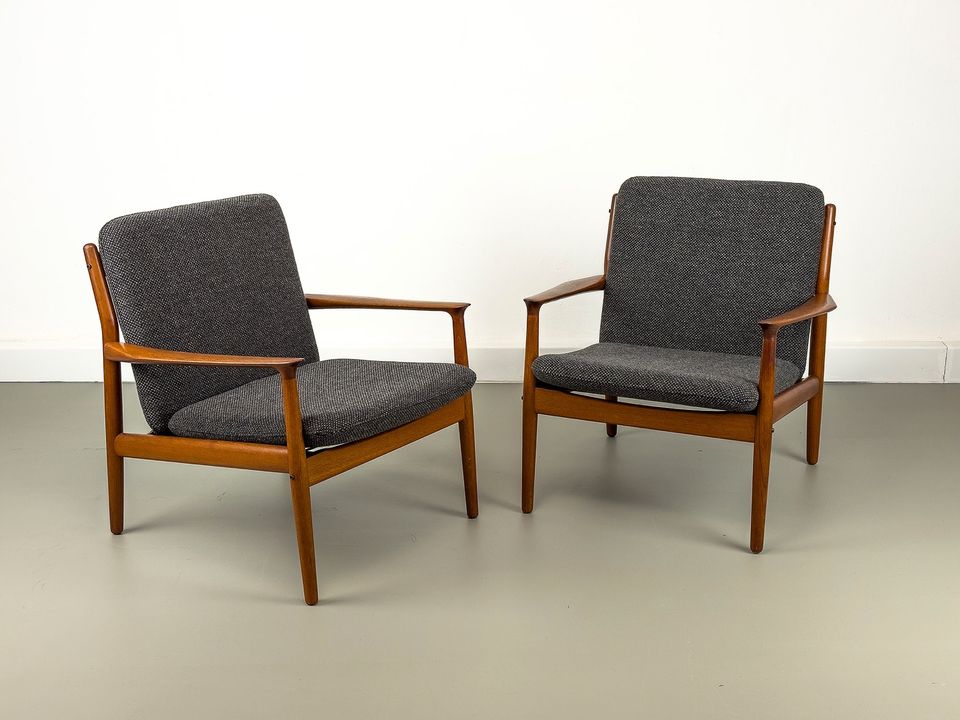 Vintage Teak Lounge Sessel Glostrup neu bezogen 60er 50er in Köln