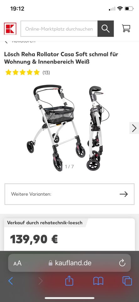 Rollator für Wohnraum von lösch in Mönchengladbach