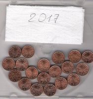 1 Cent Münze, Deutschland, 2017 A,F,G,J. Konvolut 19 Münzen. Niedersachsen - Laatzen Vorschau