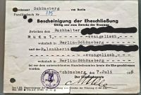 Bescheinigung Eheschließung  1956 Berlin - Schöneberg Vorschau