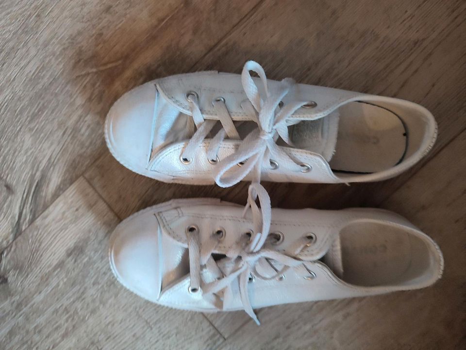 Converse weiss Creme Gr. 35 wie neu Kommunion in Borken