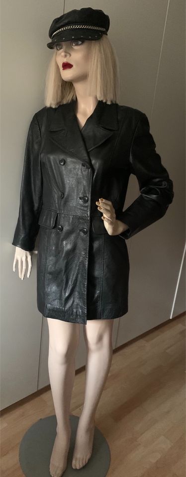 Gipsy Vintage Leder Mantel Jacke Gehrock  M schwarz in Meine