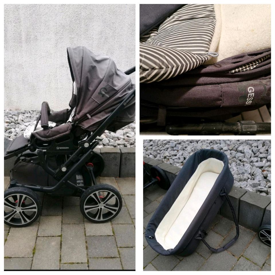 Gesslein F10 Kinderwagen Karre dunkelgrau Wickeltasche Extras in Wolfenbüttel