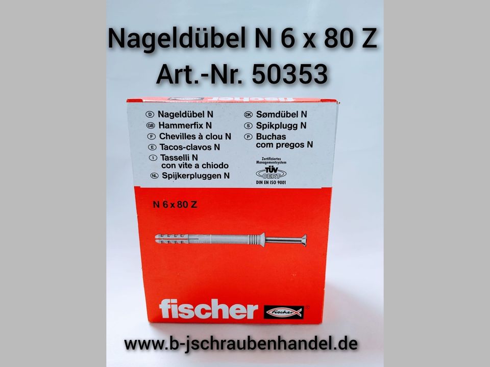 Nageldübel Fischer Senkkopf N 6x80 Z galv. verzinkt Art. Nr: 5035 in Bielefeld