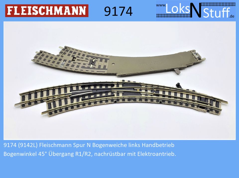 9179  9178 Fleischmann Spur N Weiche Handb. leitendes Herzstück in Eschwege