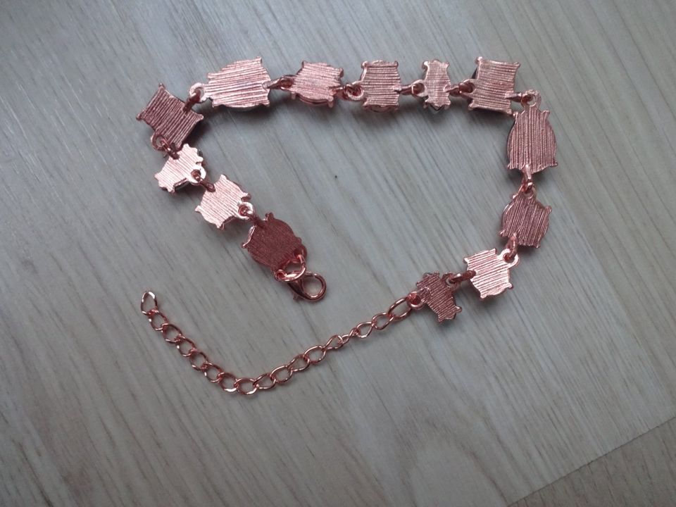Modisches Armband rosegold mit Acryl Elemente Steine 20 cm + 7 cm in Pforzheim