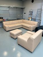 NEU / Ecksofa inkl. Sessel & Hocker / Echt-Leder beige Niedersachsen - Stadtoldendorf Vorschau