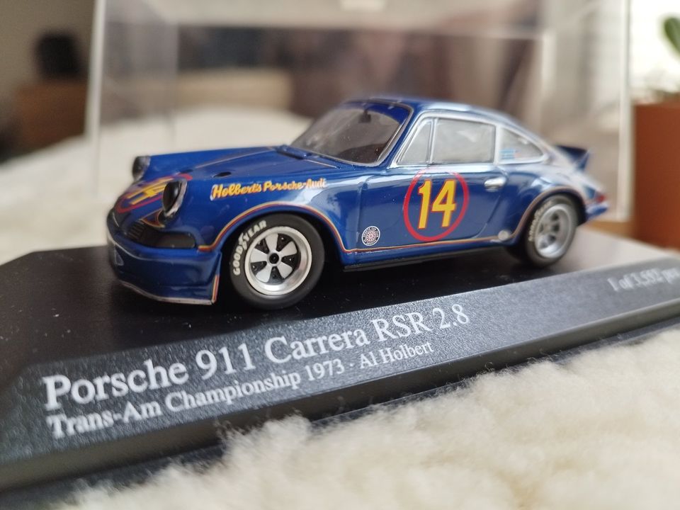 Porsche 911 RSR 2.8 Trans Am 1973, Minichamps 1:43, Vitrine in Cuxhaven