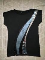 Damen Kurzarm schwarz T-Shirt M, Damen-Klamotten, Pailletten Baden-Württemberg - Tamm Vorschau