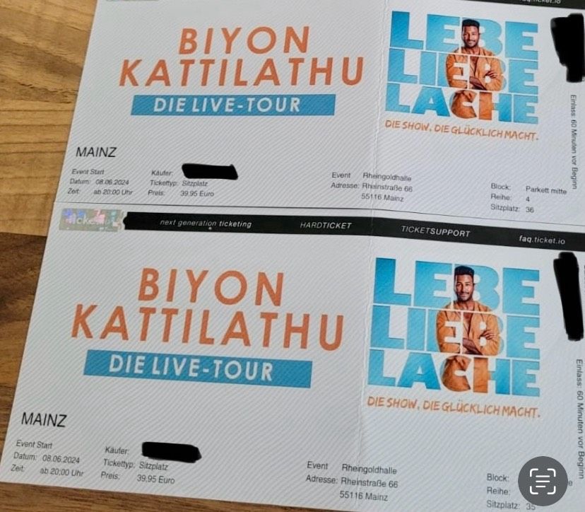 2 Tickets Biyon Kattilathu 08.06.2024 Mainz feste Plätze in Rüsselsheim
