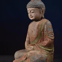 Holzskulptur des sitzenden Buddha Shakyamuni Rheinland-Pfalz - Nierstein Vorschau