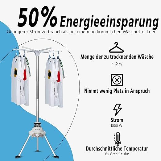 Wäschetrockner Elektrisch tragbarer Kleiderschrank Warmluft 1000W in Treuchtlingen