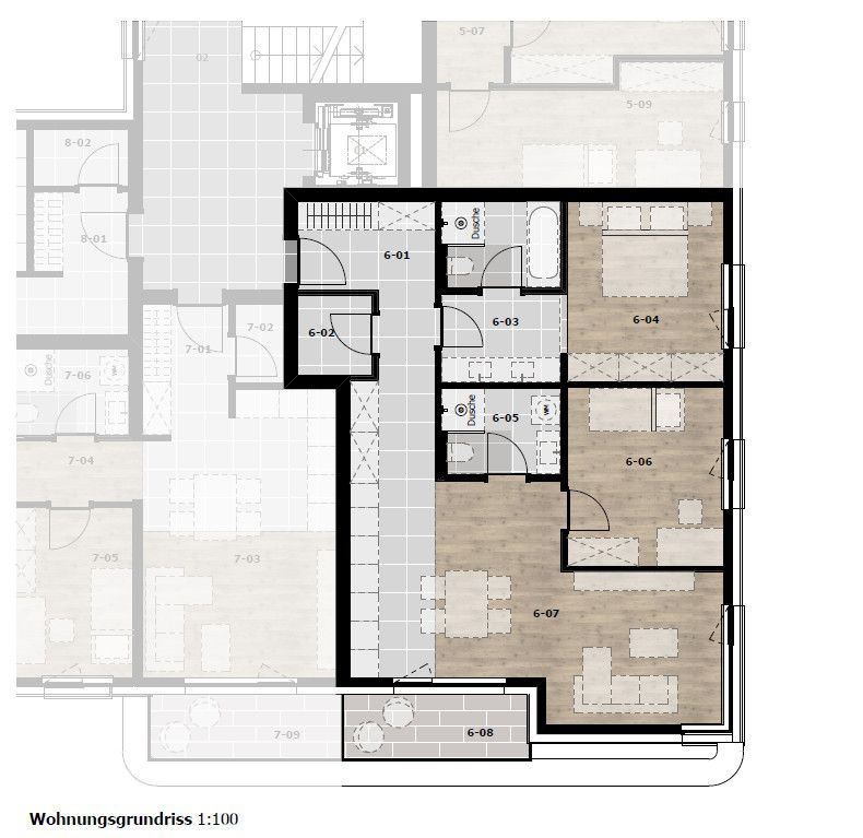 3-Zimmer-Wohnung mit Süd-Ost-Balkon nahe der Lutherkirche, Neubau in Chemnitz