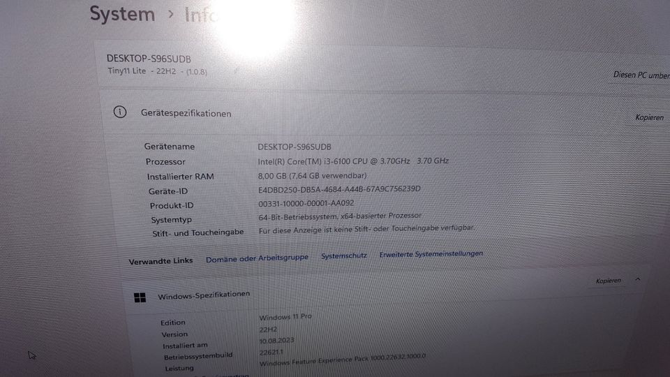 FUJITSU ESPRIMO D556/E90+ 8GB 250GB SSD I3-6100 WIN10 64BIT WIN11 in Haßmersheim