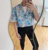 Süße Bluse mit Blumen blau türkis vintage oversize Nordrhein-Westfalen - Jüchen Vorschau