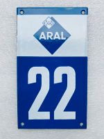 ‼️ EMAILSCHILD Garagennummer Aral 22 Emailleschild um 1950 Saarland - Schiffweiler Vorschau