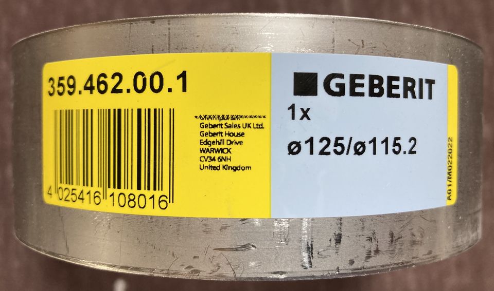 Geberit Chromstahl-Stützring PE-HD DN 125, 125mm/115,2 mm -8,50€ in Zeitlofs
