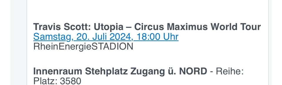 2x Travis Scott  Innenraum Tickets für den 20.07 in Köln in Dortmund