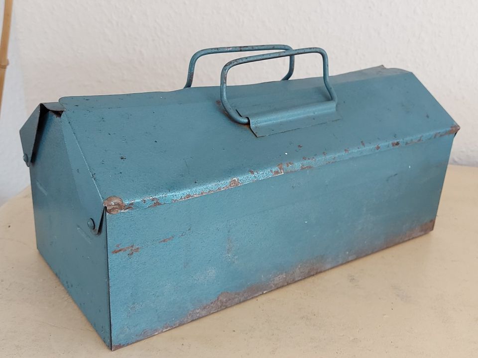 alte Werkzeugkiste 50er 60er Vintage Retro Tool Box Angelkasten in Mönchengladbach