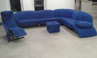 Ecksofa Microfaser blau 337x274cm oder 230x381cm plus Hocker Bayern - Ebersberg Vorschau