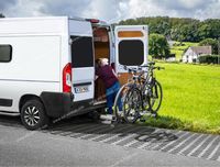 Fahrradträger LAS SD260 - Mieten für Wohnmobil Kastenwwagen für 2 Bikes - Hecktüren gehen auf ohne Trägerdemontage. Pössl Knaus Clever Hymer Adria Weinsberg  Chausson Bavaria Sunlight Malibu Dethleffs Bonn - Tannenbusch Vorschau