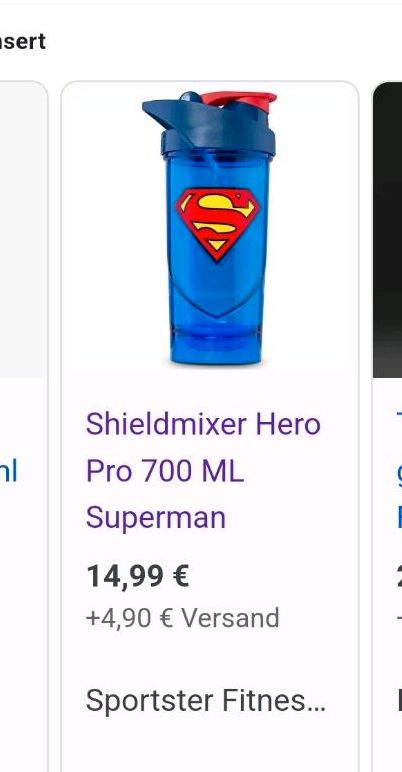 Superman Shaker Mixer Gym Fitness Sport Eiweiß Eiweißshake Protei in Laupheim