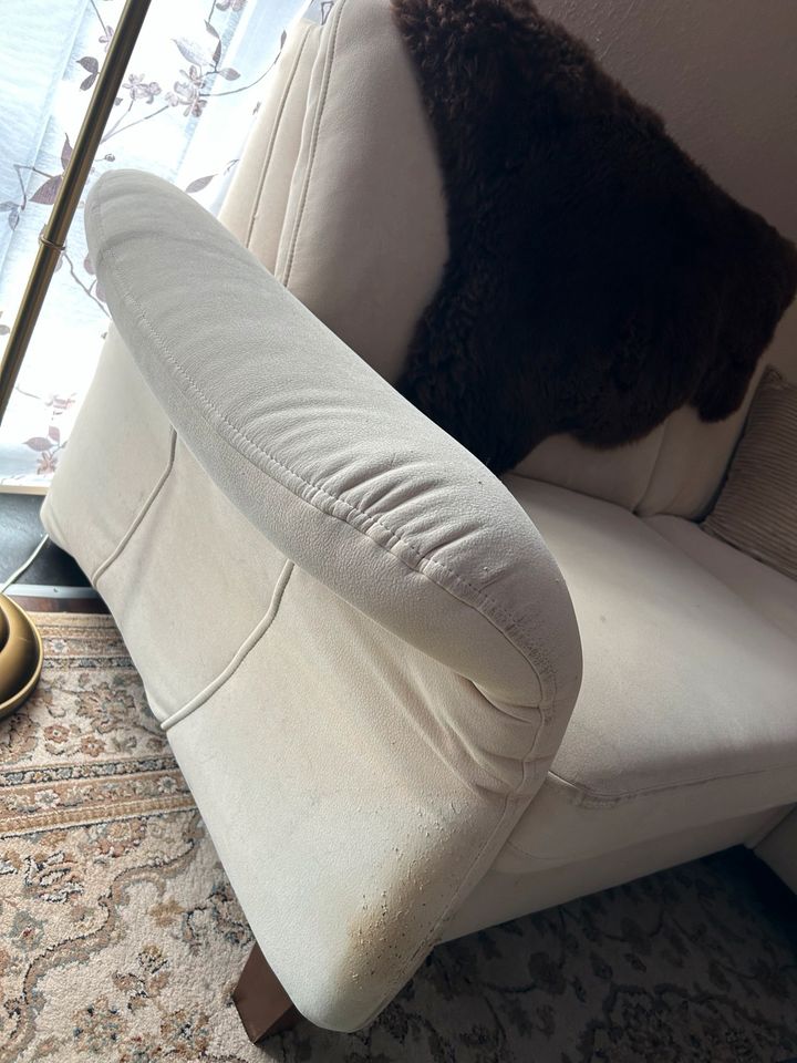 Eck Sofa Couch Beige Couch Wildleder Maßangefertigt in Osteel