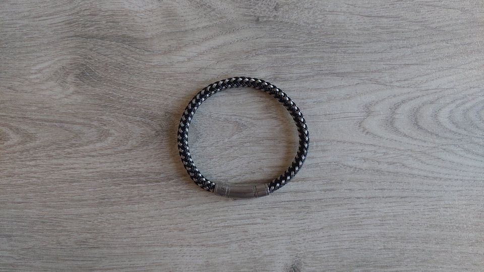 FOSSIL | Armband | Herren | schwarz-silber | Klickverschluss in Haßmersheim