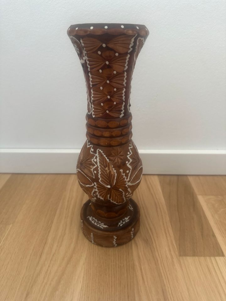 Blumenvase Holzvase Dekoration Trockenblumen in Berlin