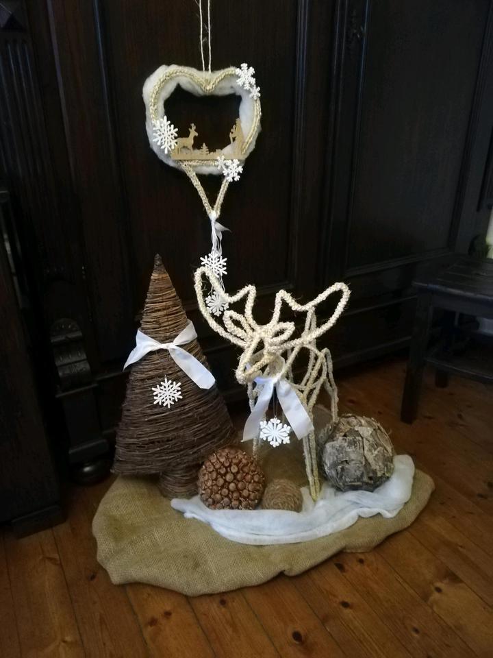 ❄️ Winterdeko Türkranz Herz Sisal Unikat Upcycling Boho Skandi in Roßbach Westerwald