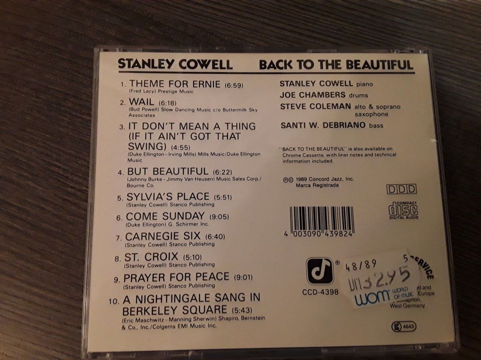 STANLEY COWELL CD ~ BACK TO THE BEAUTIFUL~ ☆JAZZ☆ in Weyhe