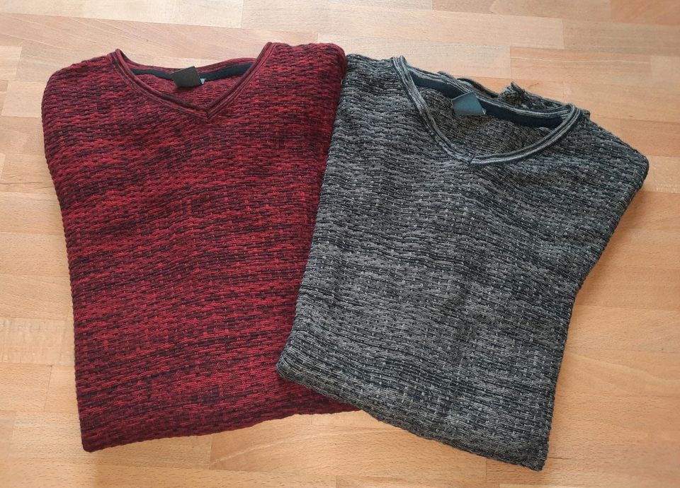 2 Pullover, Tom Tompson, Gr. L, grau und rot, gut erhalten in Oer-Erkenschwick