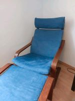 Ikea POÄNG Sessel mit Hocker inkl. Stoffpolster blau Rheinland-Pfalz - Remagen Vorschau