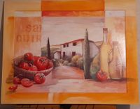 XL mediterranes Bild 75x95 Olivenöl Wein Tomaten Esszimmer Küche Sachsen - Delitzsch Vorschau