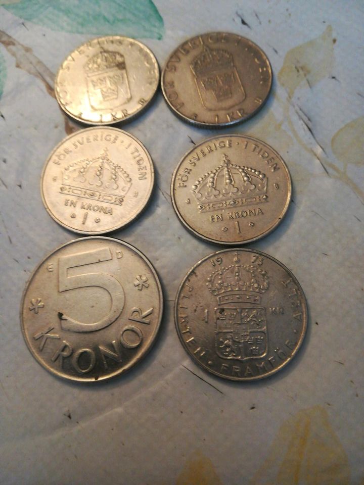 6xSchwedische Kronen,5x1 Krone u. 1x5 Kronen in Eisenach