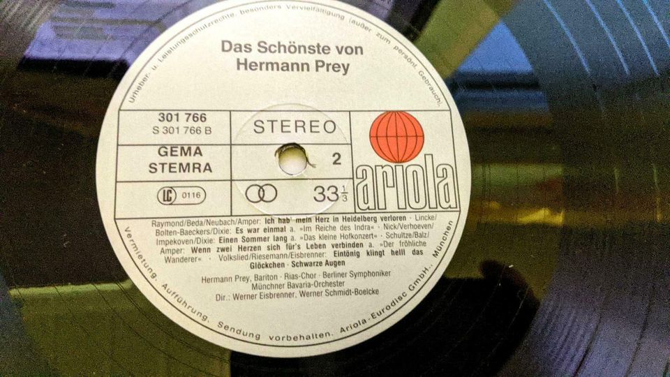 LP 400P2. "Hermann Prey" "Das schönste von Hermann Prey" in Langenfeld Eifel