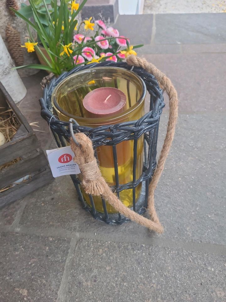 Neue Laterne mit Glaseinsatz und Kerze zur Deko/Garten in Thierhaupten